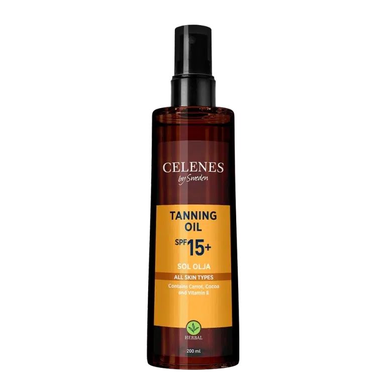 elenes by Sweden – Huile de Bronzage SPF 15+ (200 ml)